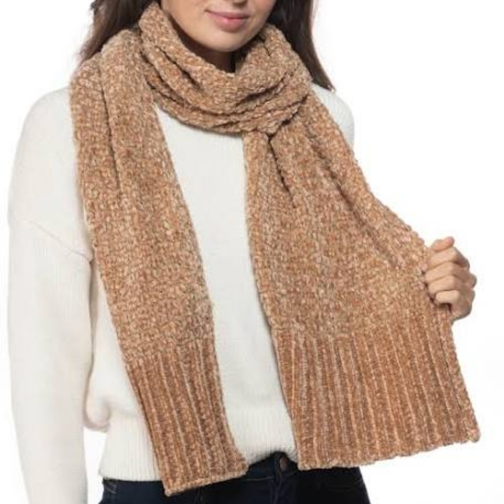 Charter Club Chenille Muffler Camel Scarf One Size, NWT